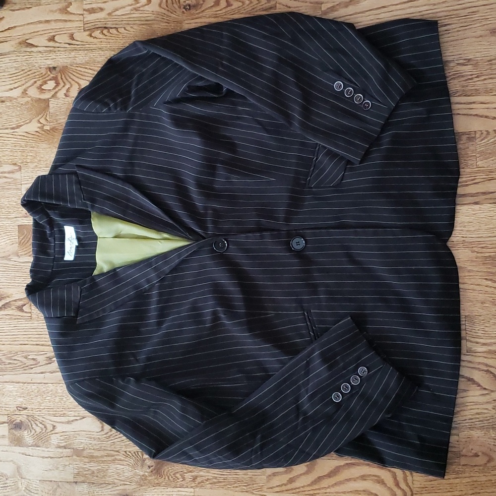(24) Michel Antoni Pinstriped Formal Business Office Work Workwear Black Tie
